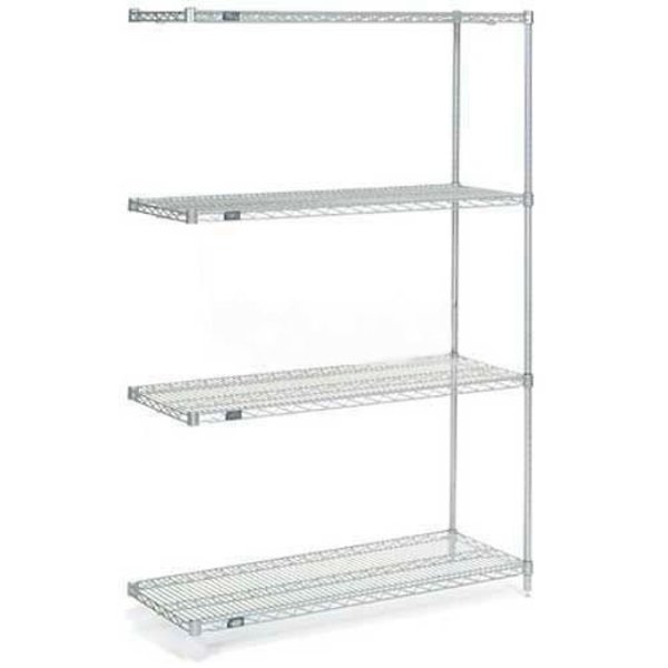 Nexel Nexelate Wire Shelving Add-On, Silver Epoxy, 42W X 21D X 74H A21427EP